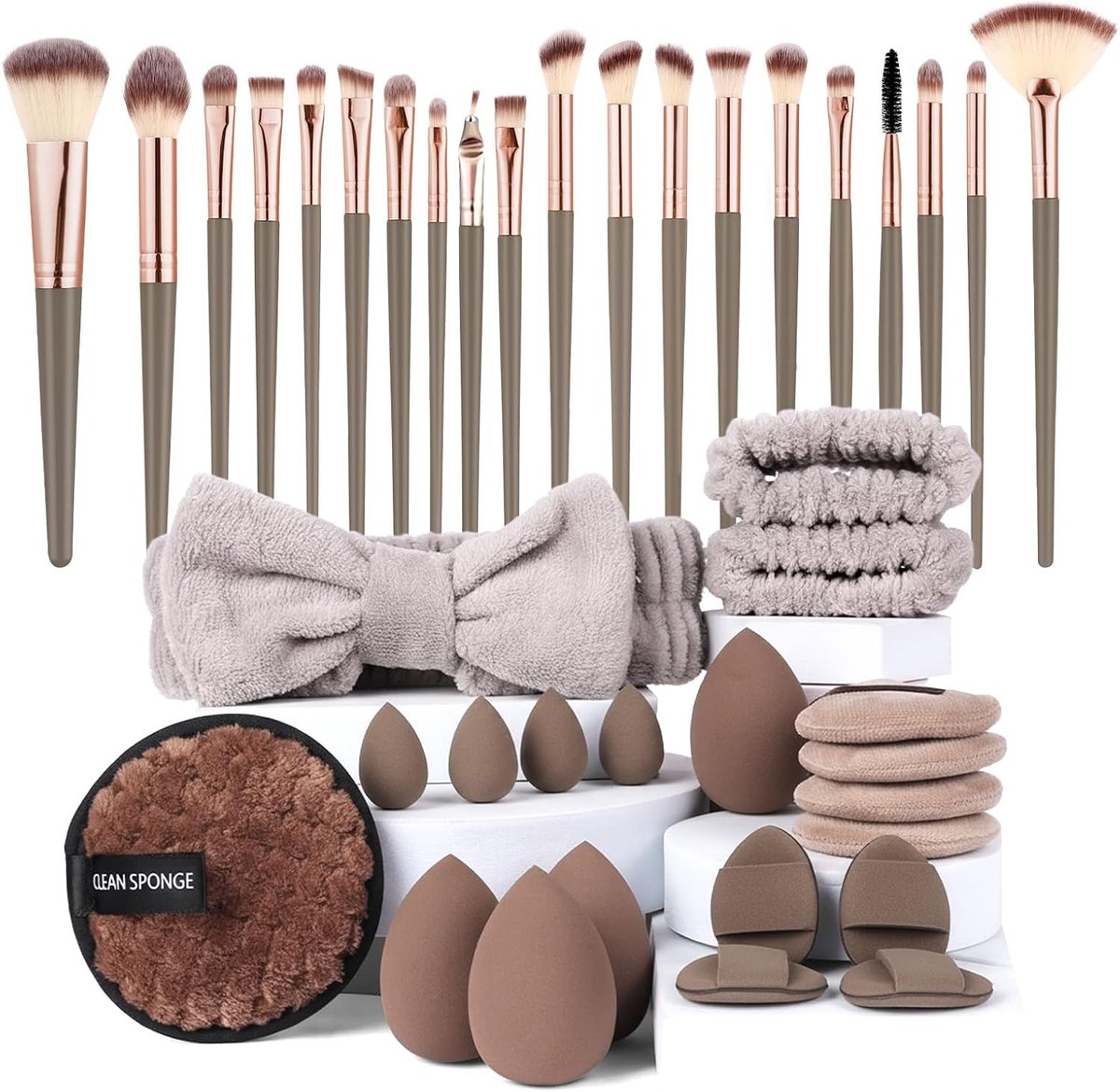 Professionele Make-up Kwasten Set met 40 Stukken, Inclusief Foundation, Oogschaduw en Beauty Blender voor Perfecte Make-up Looks