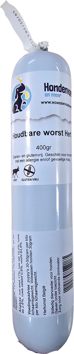Zoolekker Houdbare worst Hert 400gram