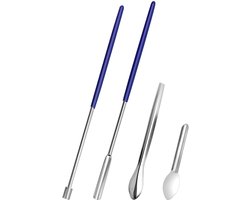 Professionele Set voor Haarvullingen met Micro Lepel, Spatel en Tamper voor Capsules en Tabletten - 4 Stuks voor Snel en Efficiënt Vullen