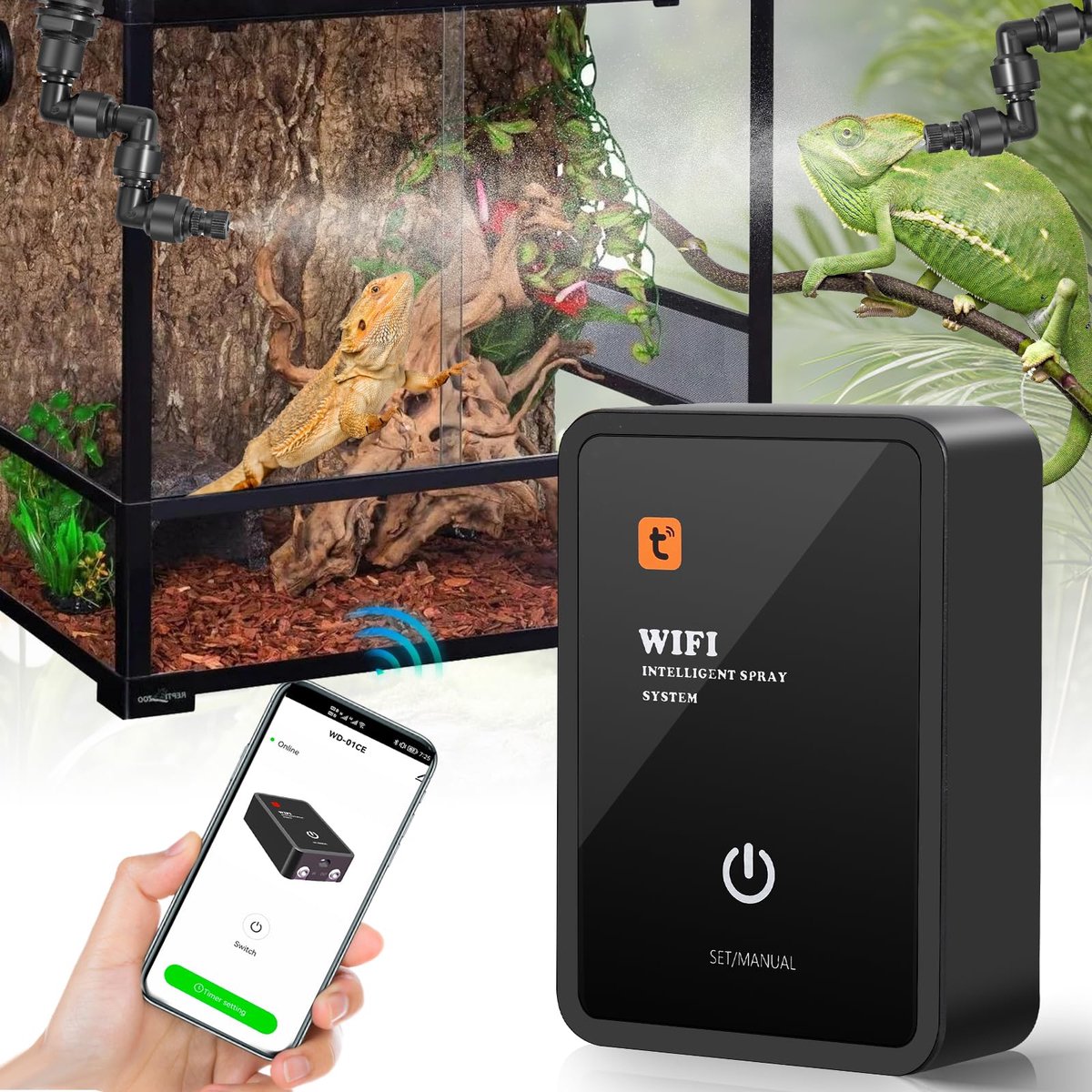 Intelligent irrigatiesysteem terrarium - 360 graden verstelbaar - met sproeiers - ShopVlot