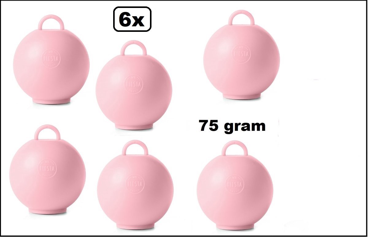 6 stuks Ballon gewicht Kettlebell baby roze - 75 gram - Tafeldecoratie thema feest ballon party festival