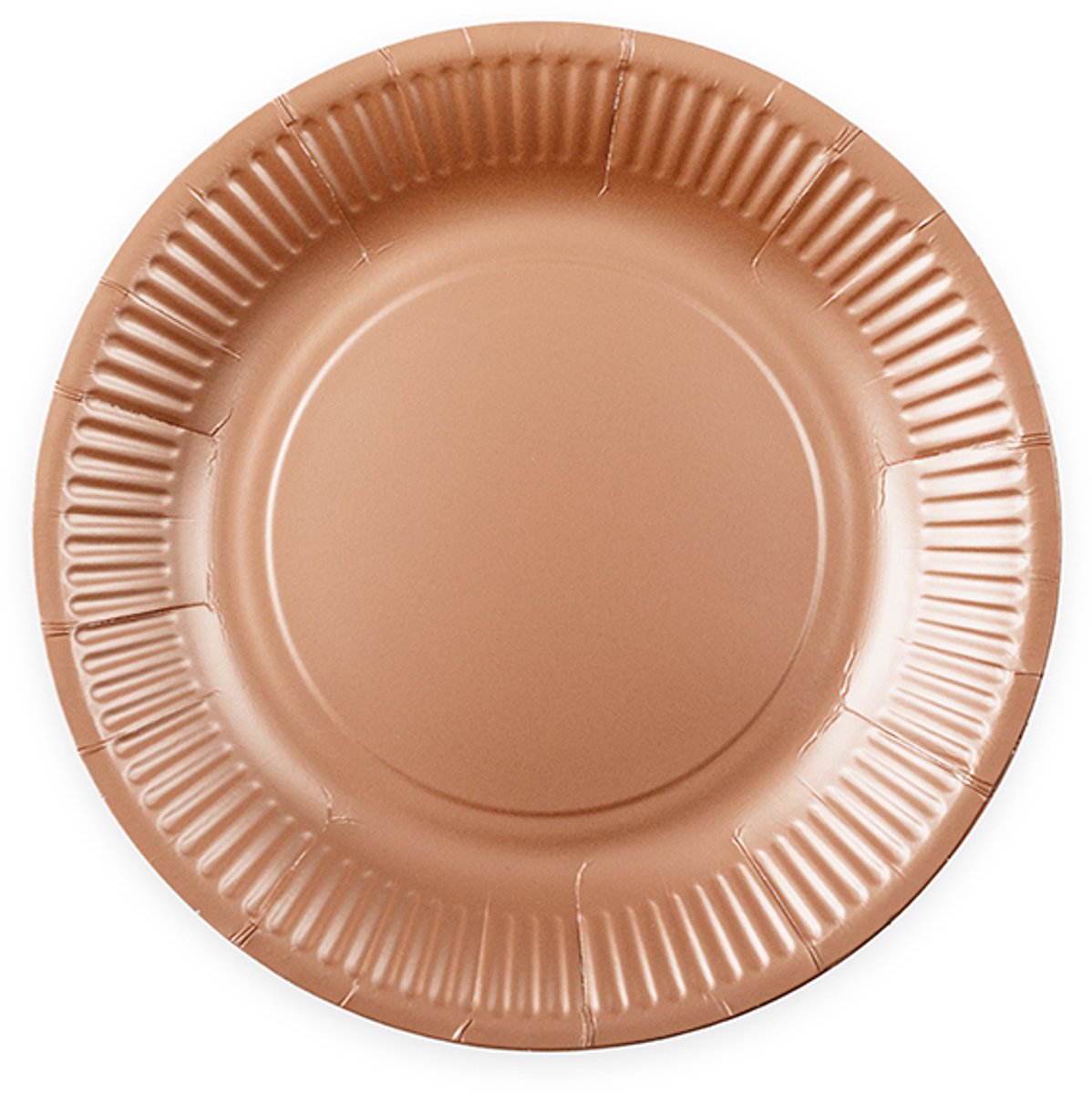 8x Papieren Bordjes 18cm FSC - Rosegoud - Feestartikelen