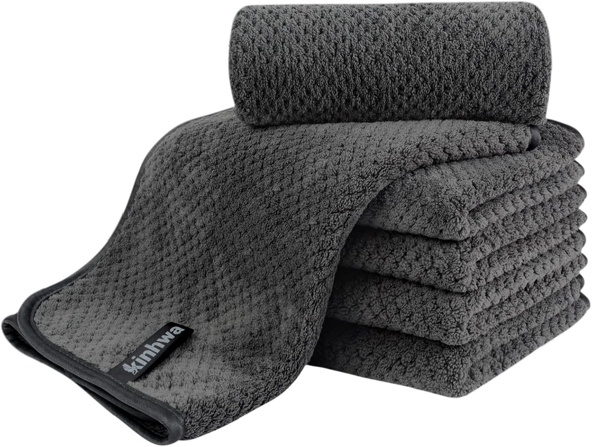 KinHwa Microfibre Towels for Bathroom Soft and Absorbent Small Towel Salon Hair Towel for Spa Bath Sports Travel 30 x - ShopVlot