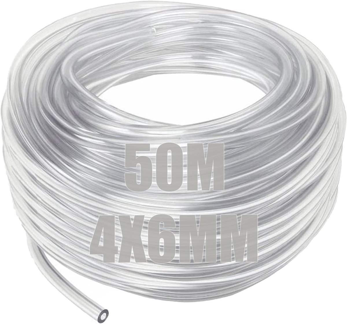 SENENQU PVC Hose Transparent 50m, Flexible Tube 4x6mm, Silicone Pipe 6mm, Soft Plastic Tube for Aquarium, Air Pump - ShopVlot