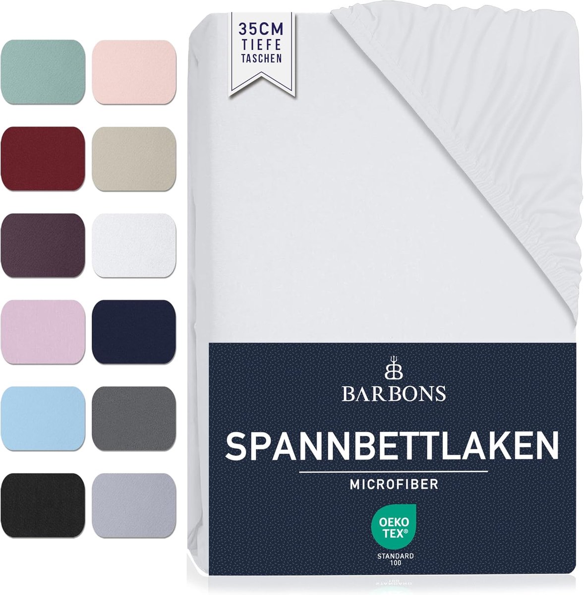 BARBONS Hoeslaken 140x200 cm Geborstelde Microvezel Polyester - Hoekhoogte 35 cm, Zachte, Oeko-TEX Gecertificeerd - ShopVlot