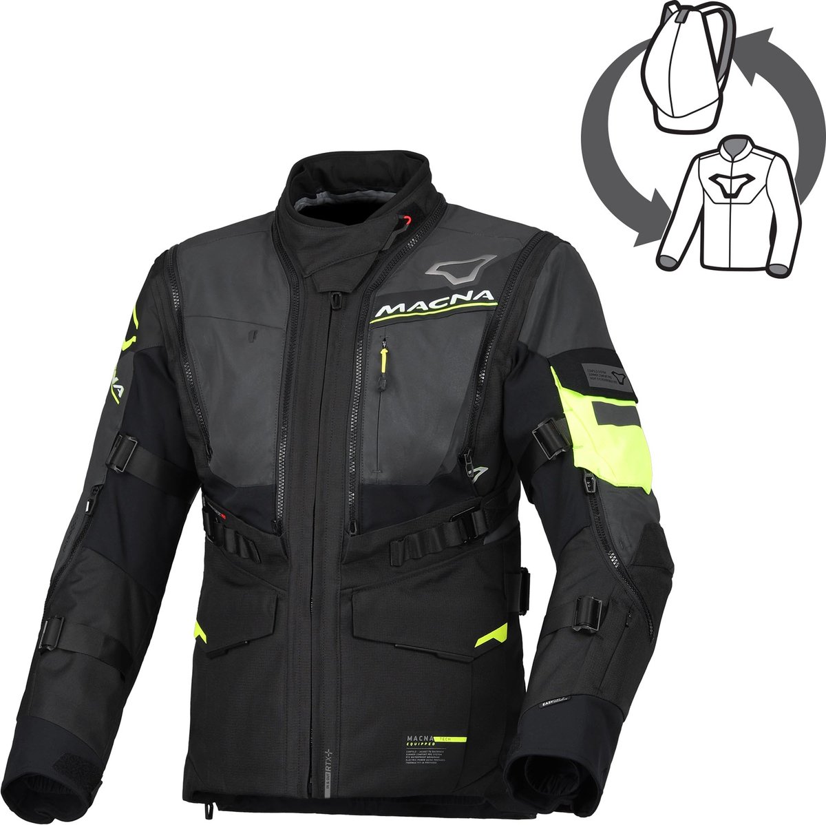 Macna Flexodus NightEye waterdichte dames motorfiets textieljas -