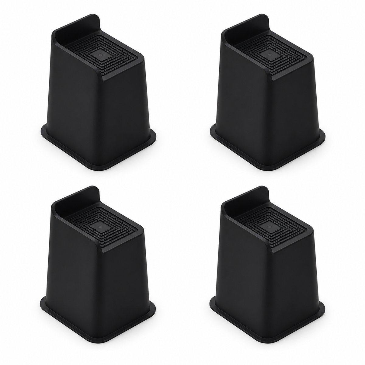 JustValue L-vormige Meubelverhogers 10,2 cm - 4 Stuks - Voor Bed, Bank en Tafel - Zwart