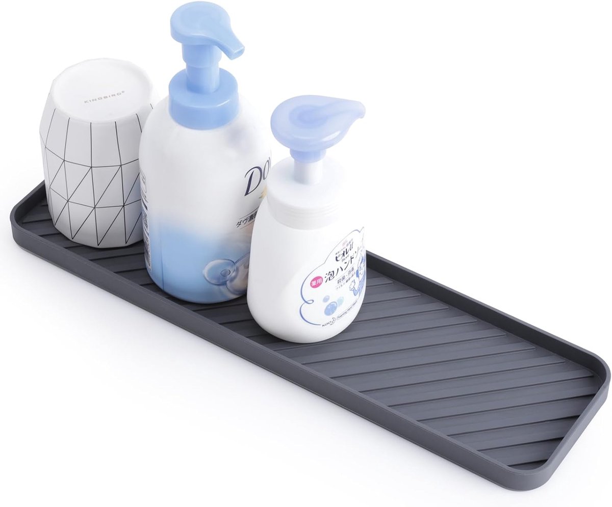 Siliconen Dienblad 40 cm - Donkergrijs - Afdruipmat - Ideaal voor keuken en badkamer - ShopVlot