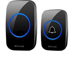 Besjaar Deurbel - deurbel draadloos - Draadloze Deurbel - Inclusief Batterijen - Deurbellen - IP44 Waterdicht - Zwart