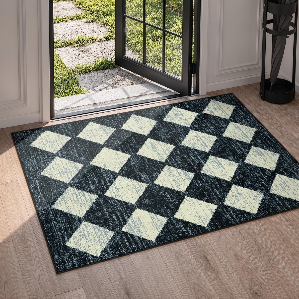 Vloerkleed 2 x 3 stuks - Marokkaans geruit - Antislip en vlekbestendig - Ideaal voor de voordeur - ShopVlot