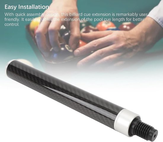 Pool Cue Extension van Carbon Fiber voor Verbeterde Controle en Comfortabel Gebruik bij Biljartspelen - 27 cm lang, Lichtgewicht en Duurzaam — afbeelding 4