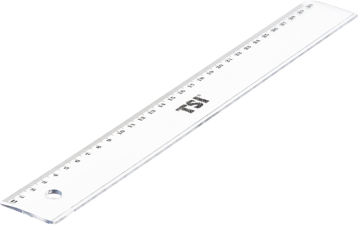Liniaal 30 cm - transparant - nauwkeurig meten - ideaal voor school en kantoor - ShopVlot
