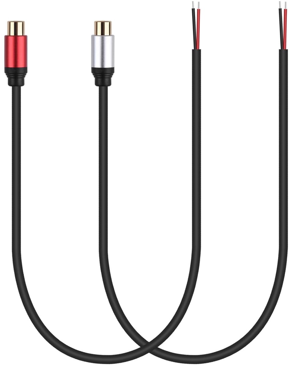 Luidspreker kabel 1 voet - RCA-uitgang jack connector - open uiteinde - ideaal voor versterker en luidsprekers - ShopVlot