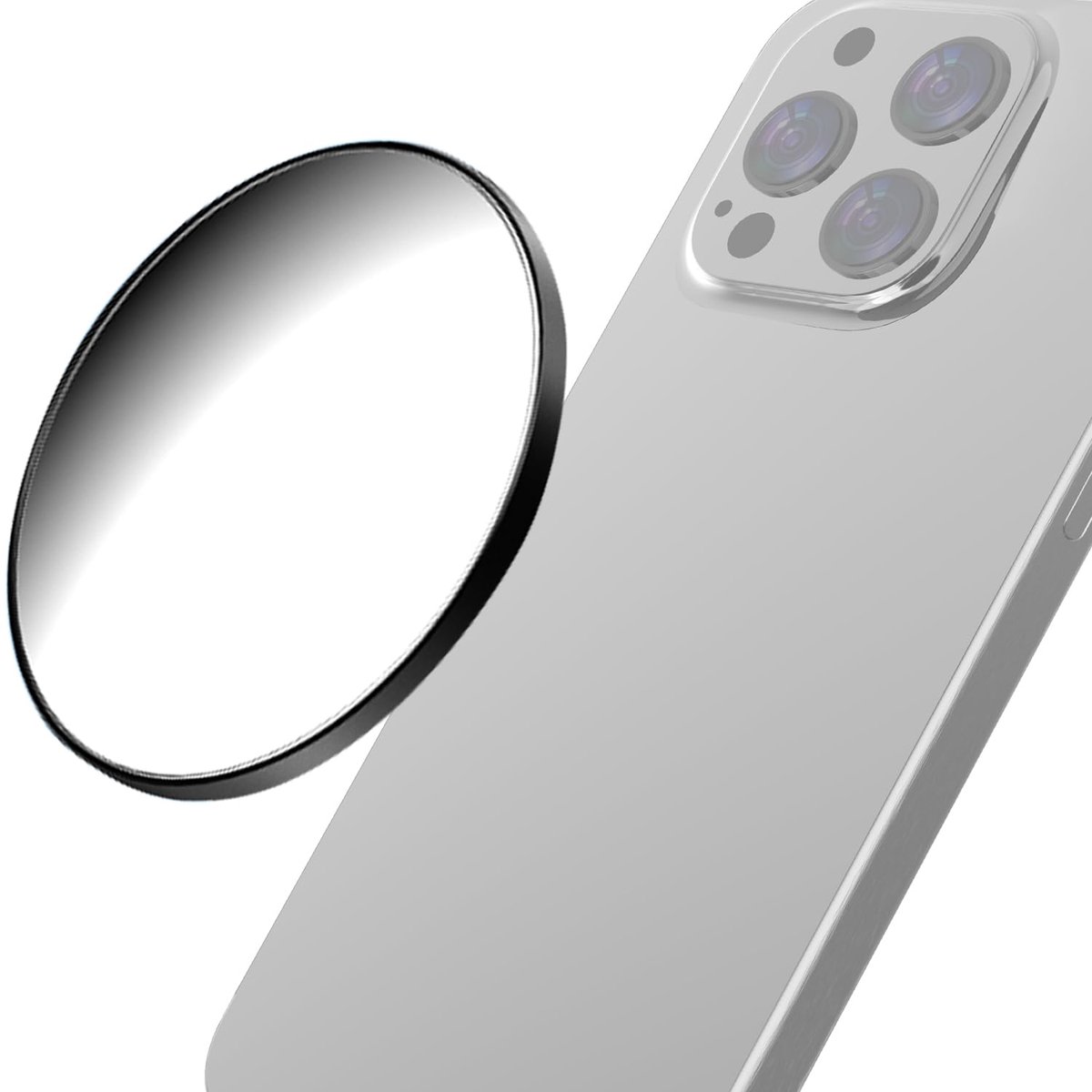 Magnetische smartphone selfie spiegel - convexe spiegel - compatibel voor iPhone 17 16 15 14 13 12 Pro Max Plus - ShopVlot
