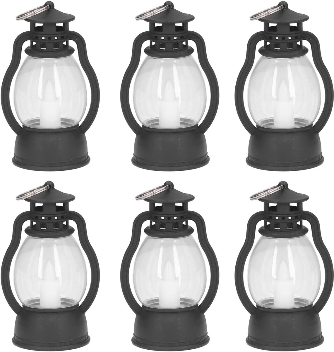 Set van 6 Vintage LED Fakkel Lantaarns - Batterij Aangedreven Mini Hanglampen voor Binnen en Buiten Decoratie