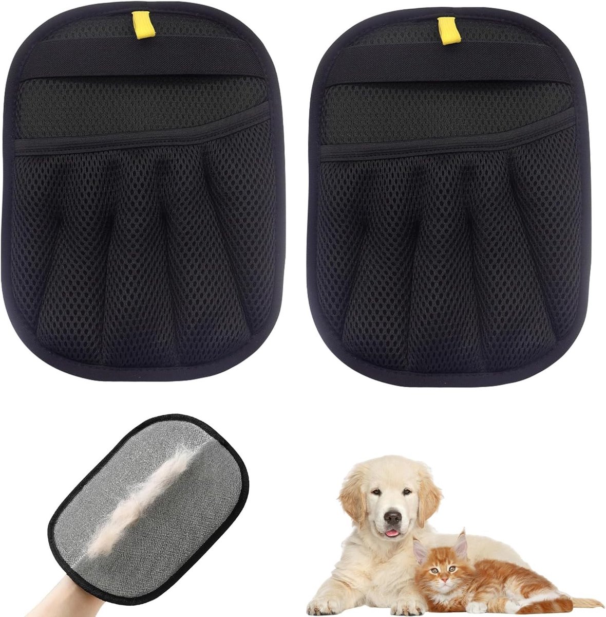 Set van 2 Herbruikbare Verwijderhandschoenen voor Dierenharen, Ademend, Ideaal voor Huisdieren, Meubels en Kleding