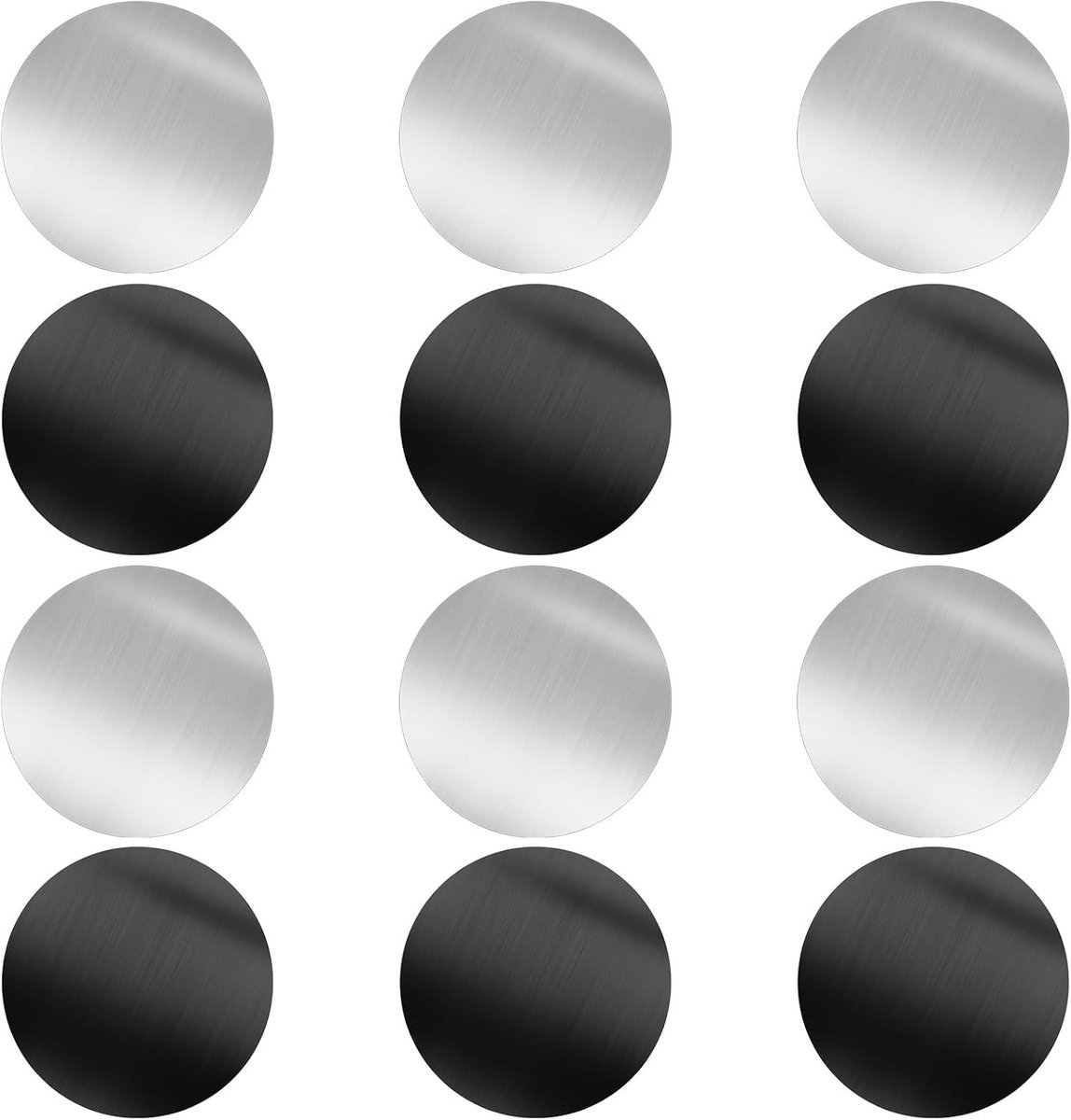 Zelfklevende metalen platen, 12 stuks, 40 mm rond, sterke hechting voor diverse toepassingen