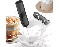 Elektrische melkopschuimer - Handmixer drankjes - Dranken bereiden - Hygiënische beschermhoes - 85 Gram - Zwart