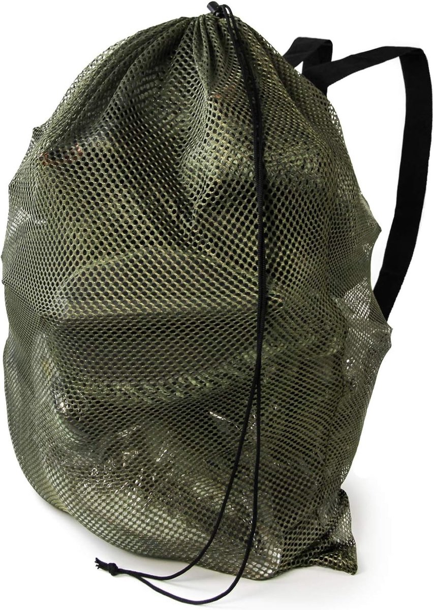 Groene Mesh Decoy Tas met Schouderbanden voor Jacht op Eenden, Ganzen en Watervogels - Ideaal voor Buitenactiviteiten en Jachtaccessoires