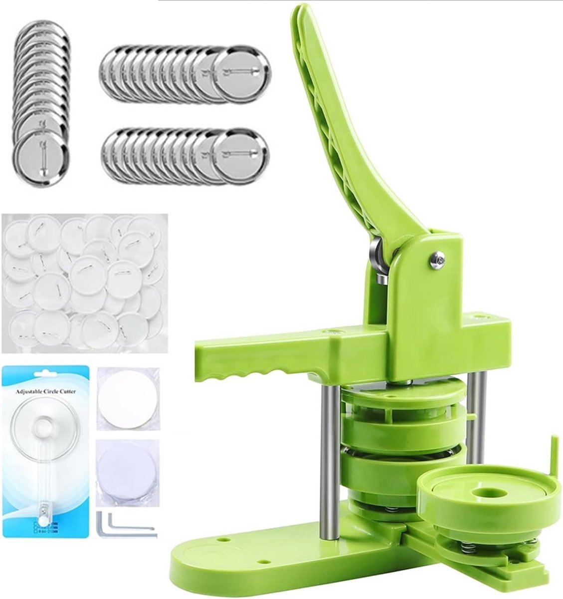 Pin Maker 44mm met 400 Stuks Verbruiksartikelen, Ronde Snijder en Wasmachine voor DIY Geschenken voor Kinderen en Volwassenen