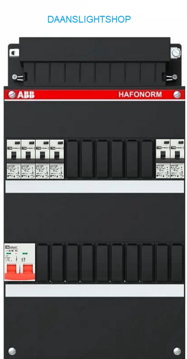 ABB 1 fase groepenkast –6 groepen – EMAT aardlekautomaten 30mA – Emat hoofdschakelaar - Lichtgroepenkast 6 groepen