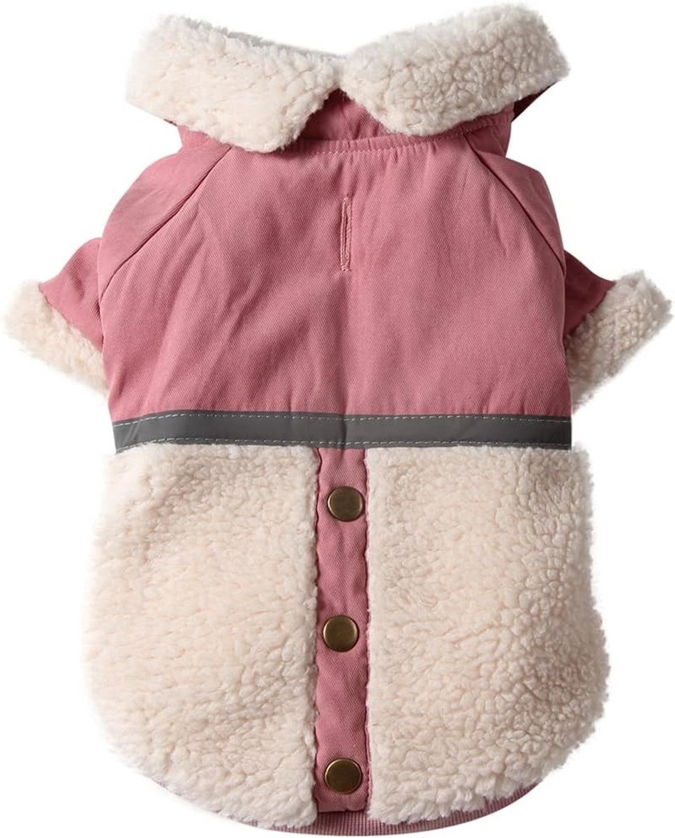 Damesjassen voor Kleine Honden met Fleece Voering - Warme Puppyjas voor Koude Winter in Roze Maat S
