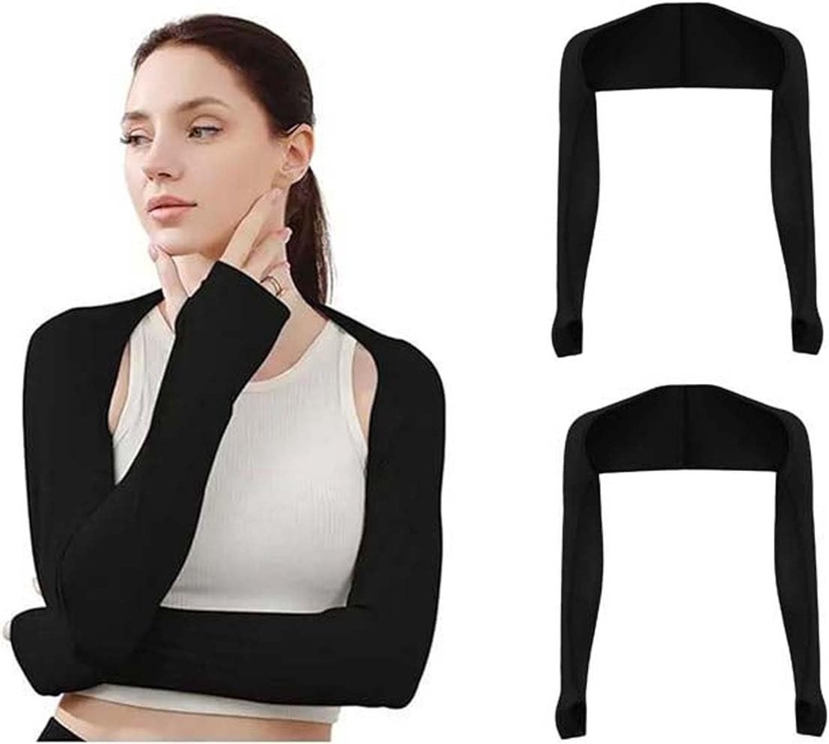 Koelende Arm Sleeves voor Dames - UV Bescherming voor Golf, Autorijden en Buitenactiviteiten - Zwart, One Size, 2 Stuks