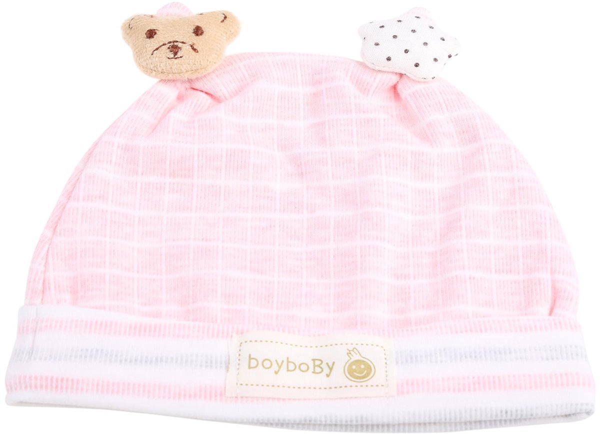 Zuigelingen bonnet 0-6 maanden - zachte katoen - baby beer oren - comfortabele bescherming - ShopVlot