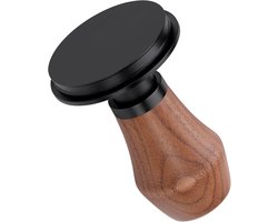 Espresso Tamper 51mm met Veermechanisme, Titanium PVD Platte Basis, Walnoothandvat en Siliconen Stand, Perfecte Barista Tool voor 51mm Portafilter en Koffieliefhebbers