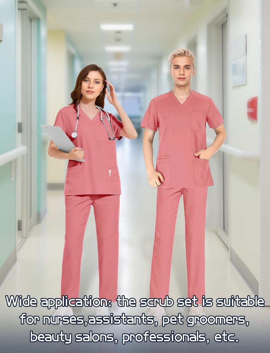 Unisex Scrub Set voor Medisch Personeel - Comfortabele Jas en Broek voor Artsen en Verpleegkundigen