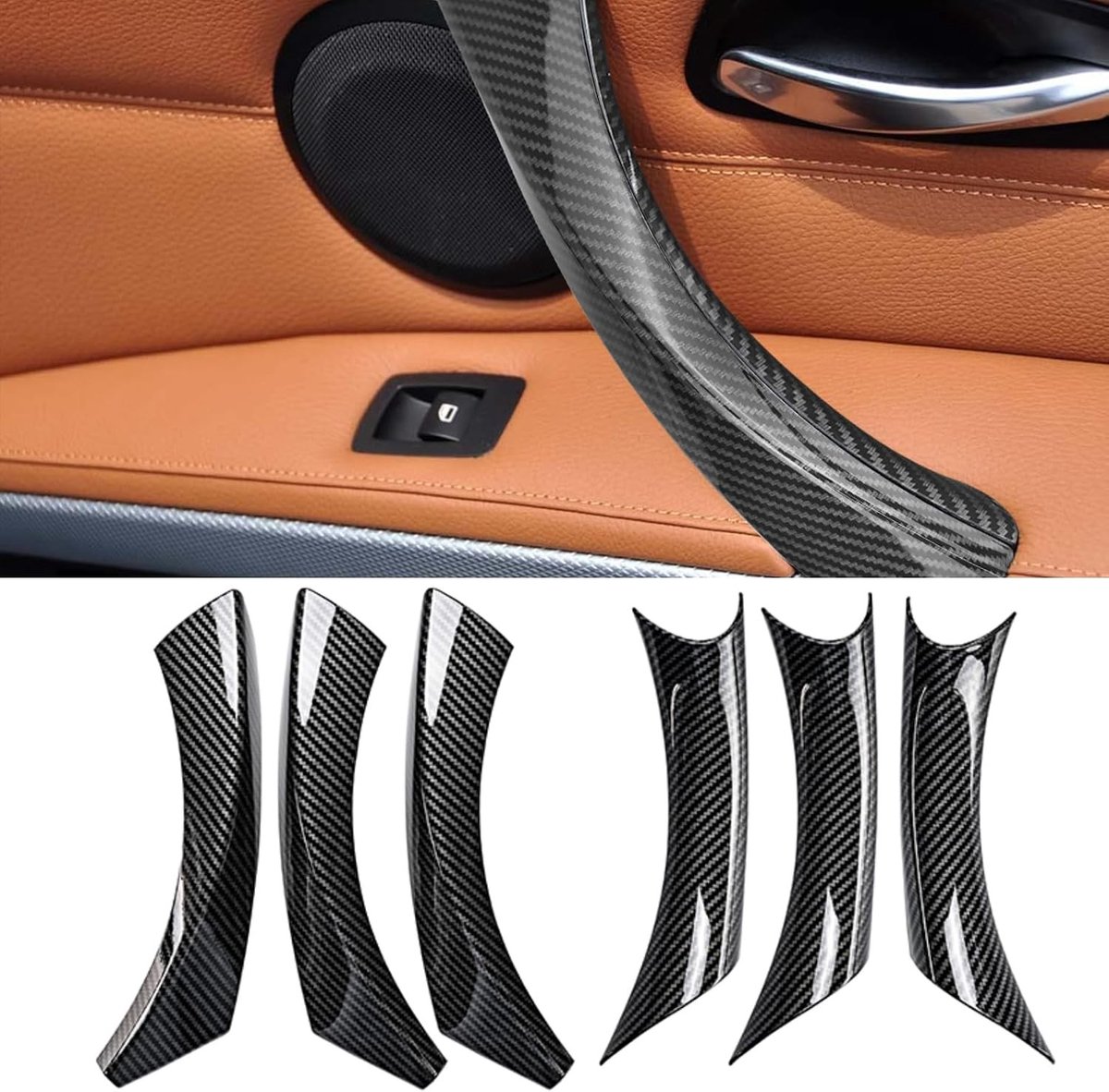 Set van 6 Deurhandgrepen voor BMW 3 Serie E90/E91/E92/E93 316 318 320 323 325 328 330 335 (2005-2011) - Links en Rechts, Vervangingsonderdelen, Auto Accessoires, Hoogwaardige Kwaliteit