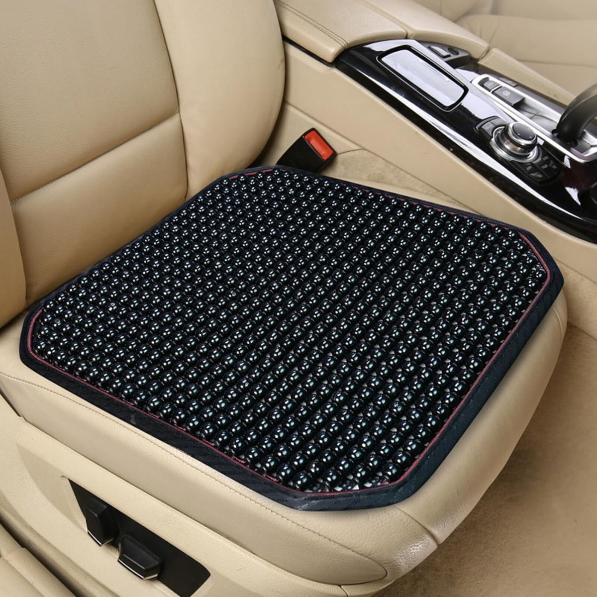 Houten Massage Kussens voor Auto, Bus en Taxi - 45x45cm Koelende Parels voor Stoelbescherming en Comfort in Auto en Thuis
