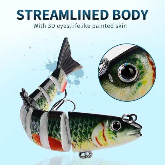 SnelShoppen - Fishing Accessories Rubber Vissen Wobbler Bait 10 Segmenten Lifelike Lures Voor Forel, Baars en Snoek - Multi-joint Vissersaas — afbeelding 2