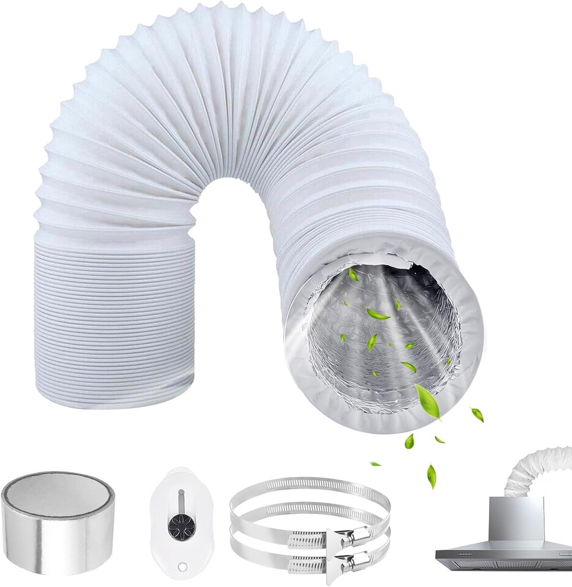 Flexibele PVC Afvoerslang van 3 meter met 80mm Diameter voor Efficiënte Afvoer en Ventilatie