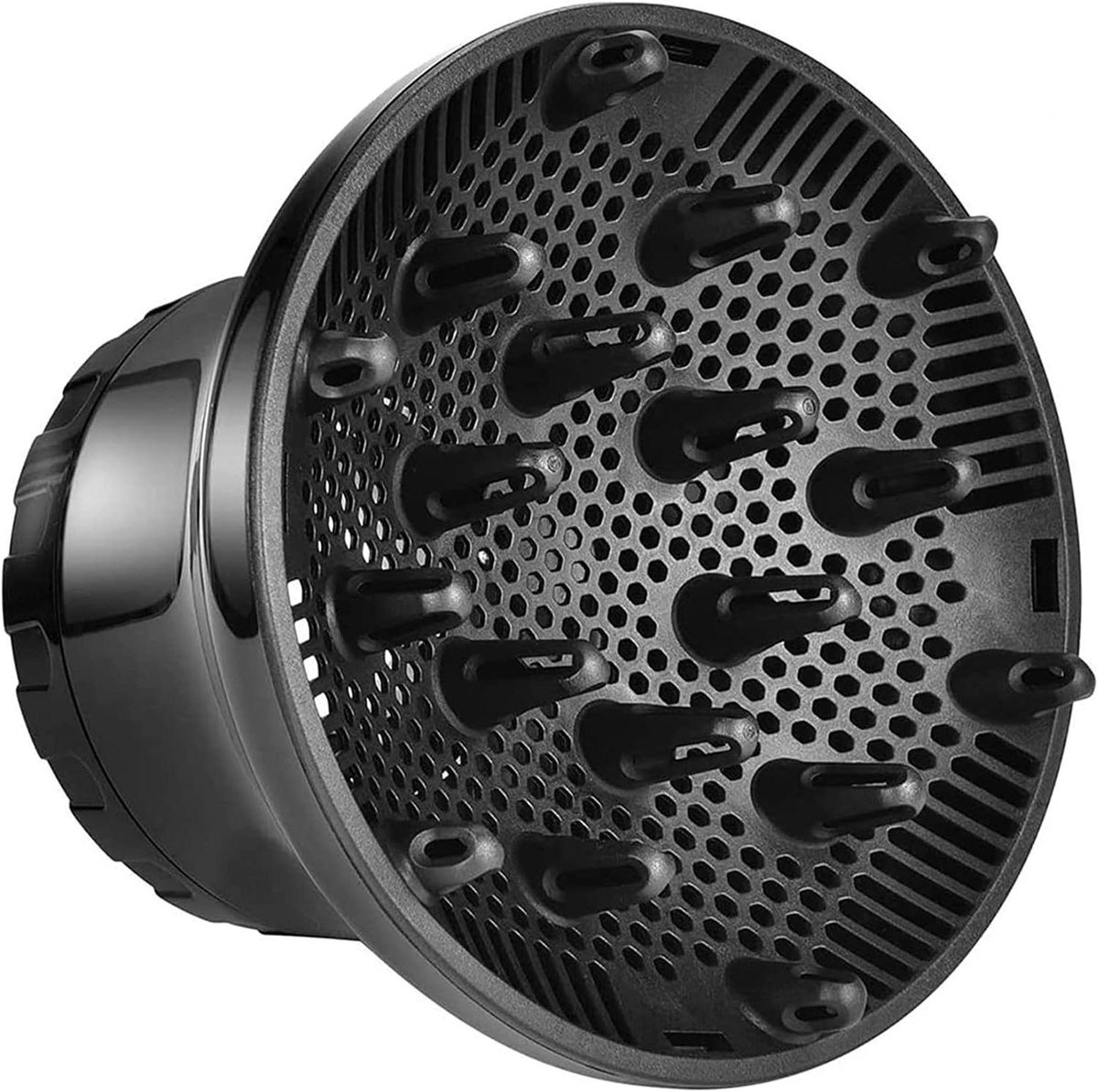 Haar Diffuser - Universele Opzetstuk - Krullen Stylen - Gelijkmatige Luchtstroom - 3.5-6.5 cm - Zwart