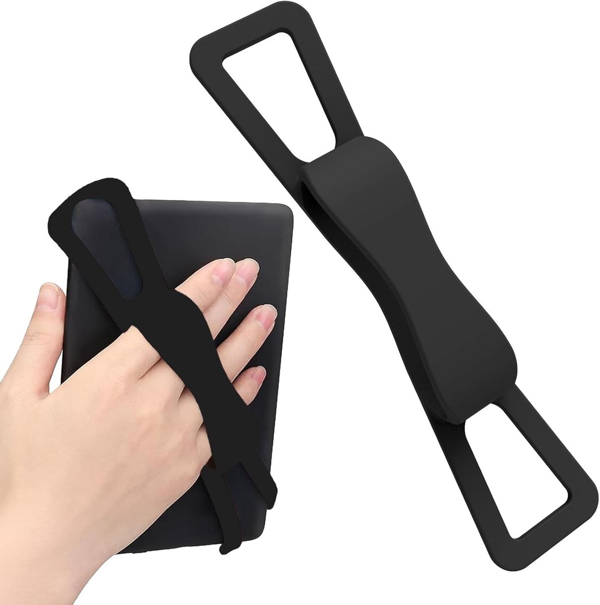 Verstelbare en Comfortabele Polsband voor 4.7-8 Inch Tablets en E-Readers, Universele Handgreep en Vingerhouder voor E-boek Lezers en Smartphones (Zwart)