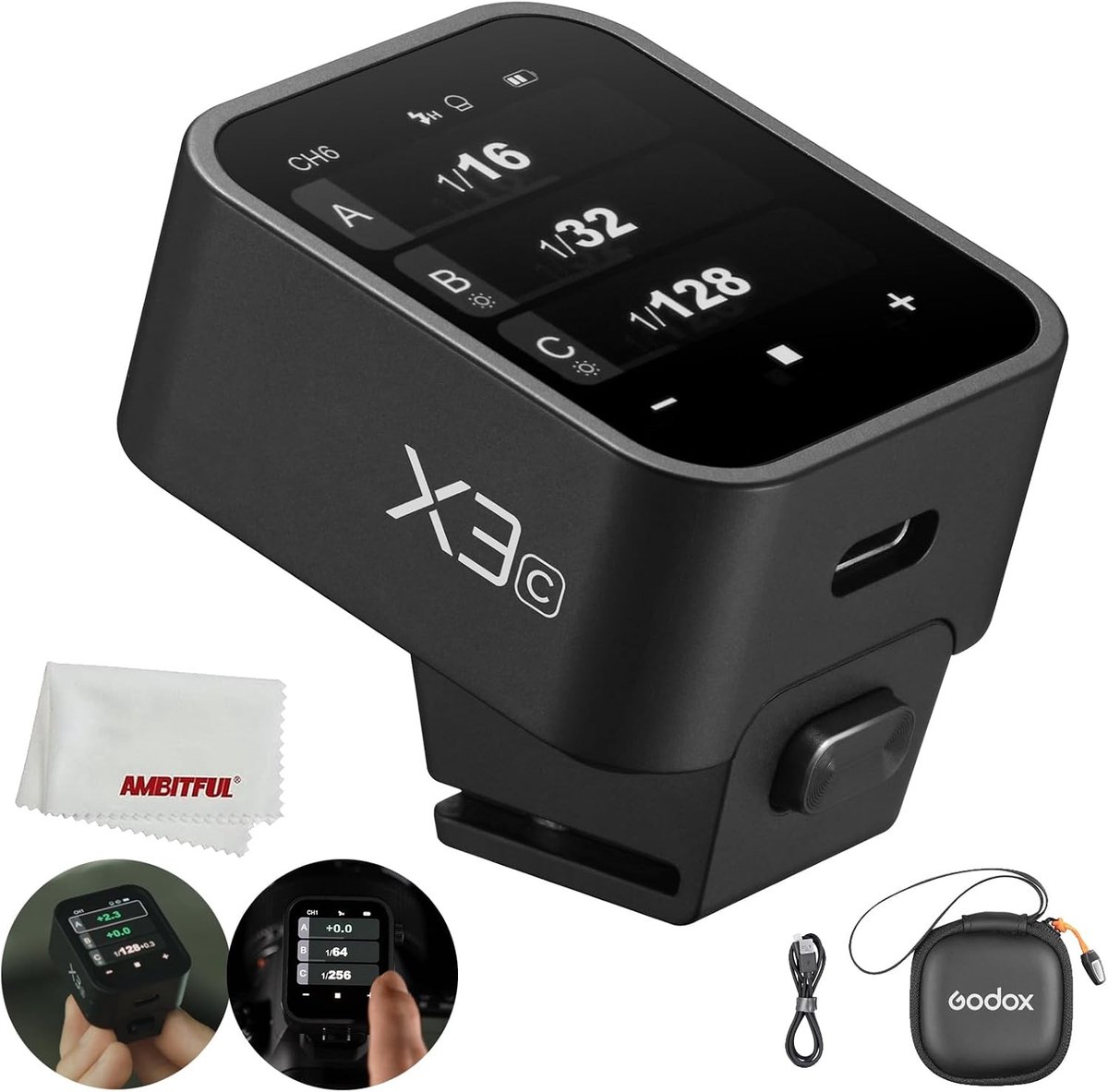 TTL Draadloze Flits Trigger met 2.4GHz Systeem, Hoogwaardige LED Scherm en Ingebouwde Lithium Accu, Geschikt voor Canon EOS Camera's