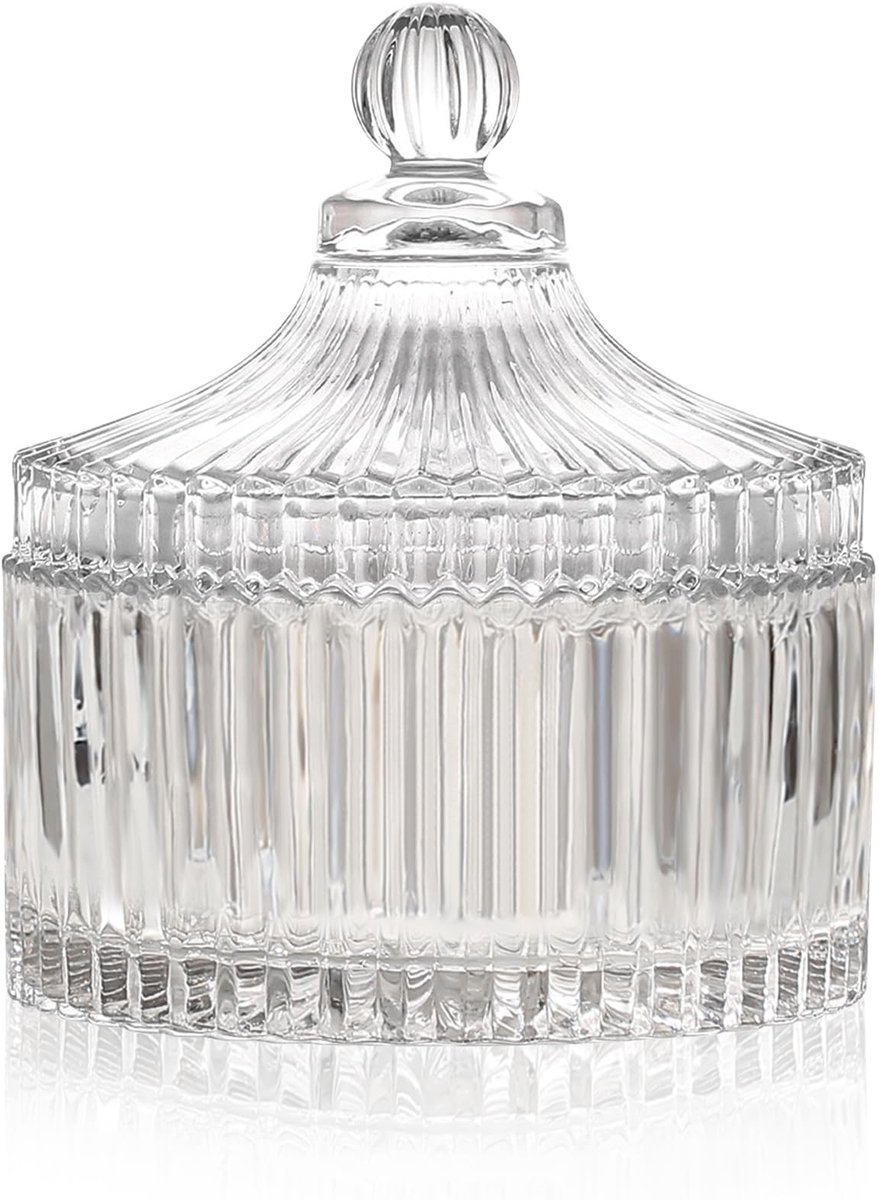 Dailygoods - Cosensi - Dailygoody - Sieradenopberger - Glazen Jars Met Deksel - Aesthetic Design - Medium En Klein - Decoratieve Accessoires - Geschikt Voor Sieraden - Trans
