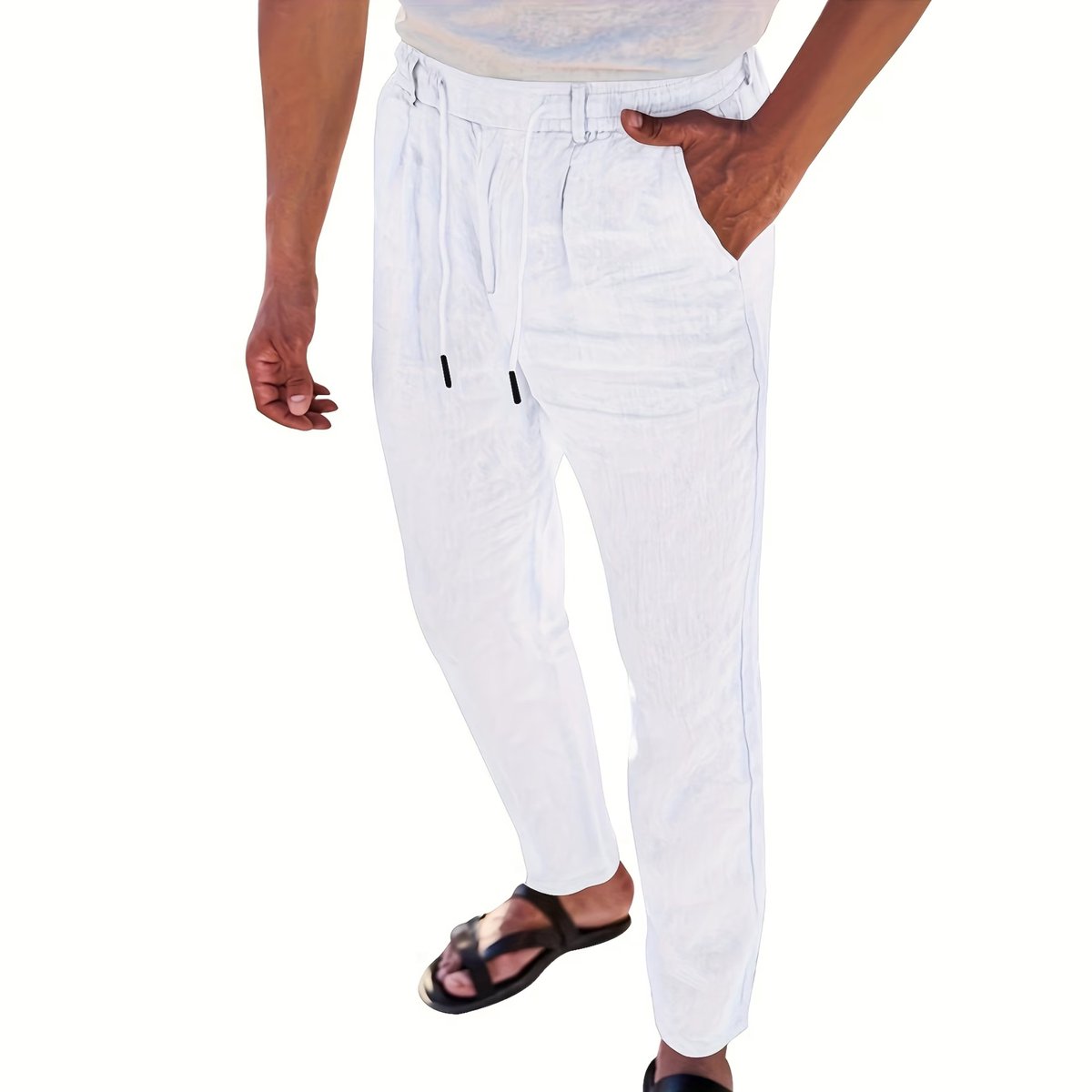 Currero Linnen Broek Heren - Zomerbroek - Volwassenen - Lange Broek - Pantalon - Strandbroek - Zomer - Ibiza Stijl - Wit XXXL