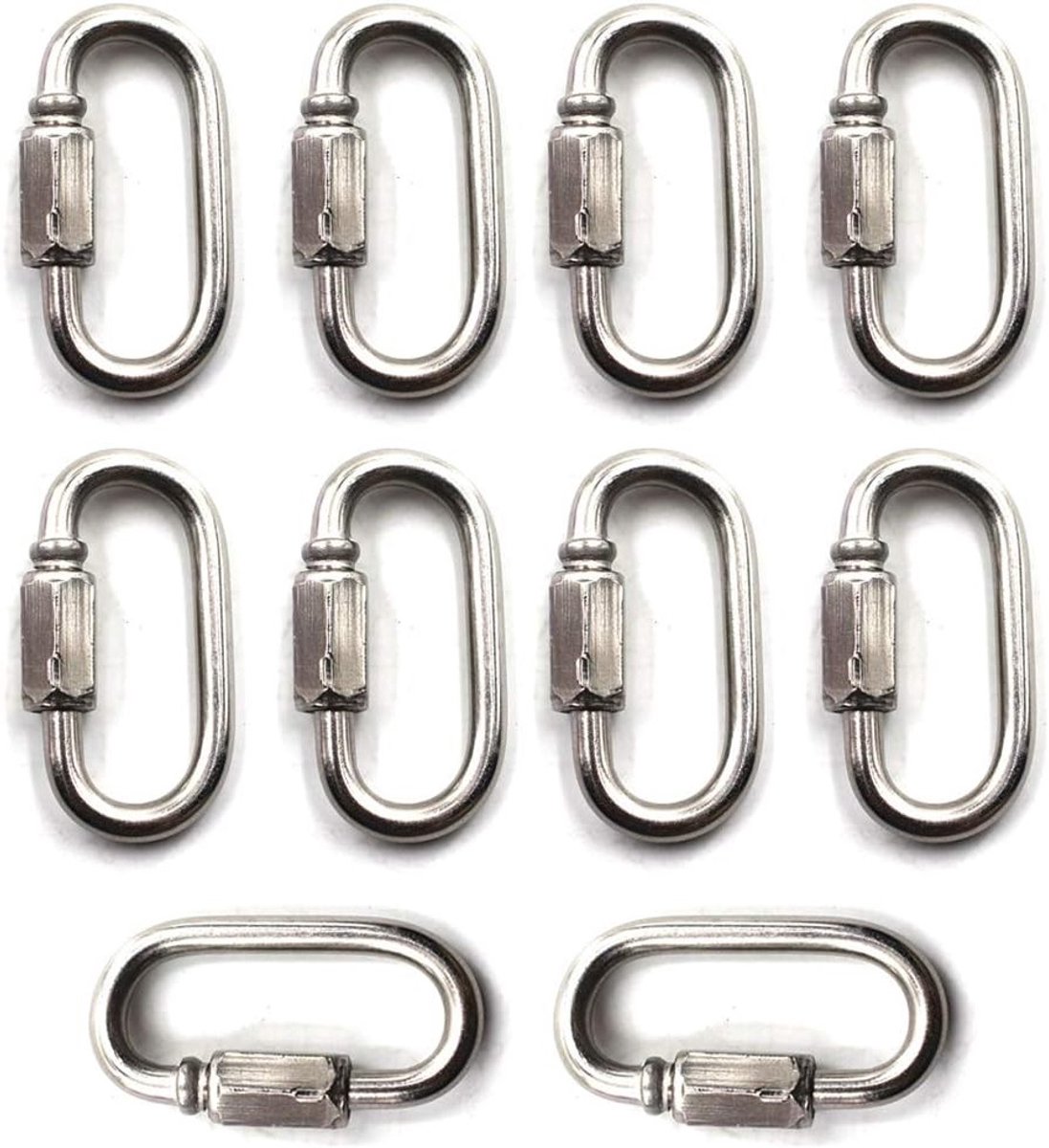 Roestvrijstalen Carabiner met Schroefverbinding en Snelle Koppeling voor Outdoor en Campinggebruik