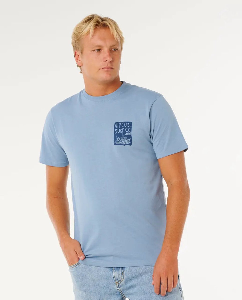 Rip Curl Keep ON Trucking SS TEE Faded Blauw