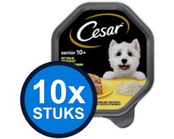 10x Cesar Senior - Kip & Rijst - Hondenvoer - 150g
