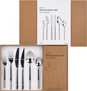 Deleca Amor zilverkleurige bestekset voor 12 personen, 72-delig, in een geschenkverpakking.