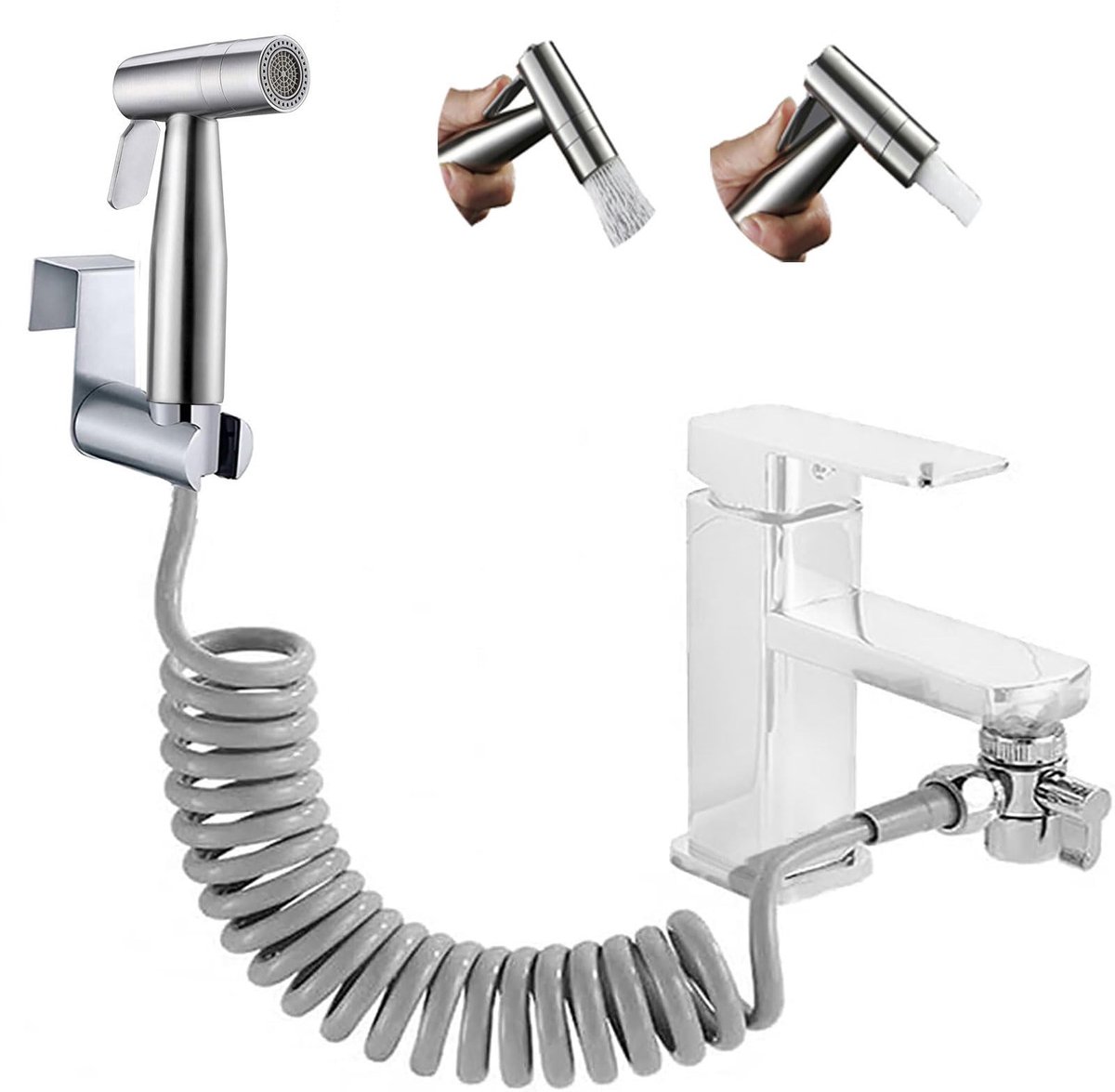 Dailygoods - Roestvrijstalen Bidet Handdouche - Toiletsproeier met Dual-modus