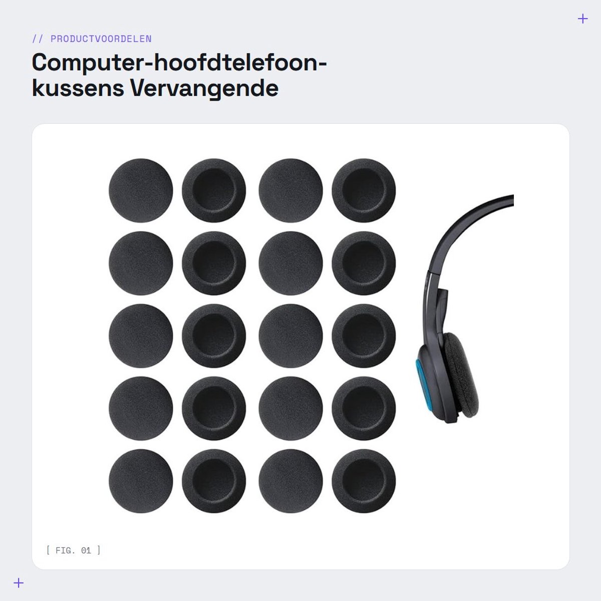 Dailygoods- Hoofdtelefoonkussens 50 mm - Vervangende Oorkussens - Zachte Schuimrubberen Kussens - 10 Paar - Lichtgewicht en Comfortabel