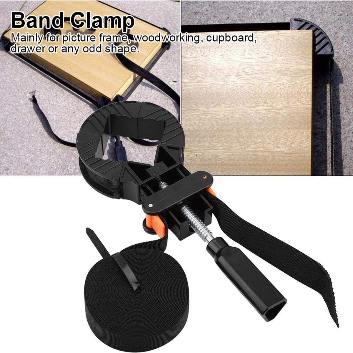 Dailygoods- Klem - 6 Meter Verstelbare Band - Fotolijsten - Houtbewerking - Nylon/ABS-Kunststof - 400 Gram Gewicht - Bandklem