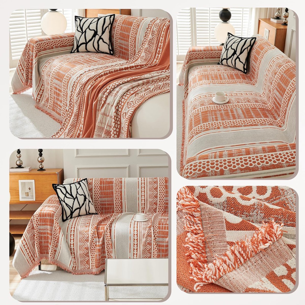 Dailygoods- Bankdeken Omkeerbaar - Chenille - Ademend - Zacht - Decoratieve Kwastjes - 180 x 280 cm - Deken