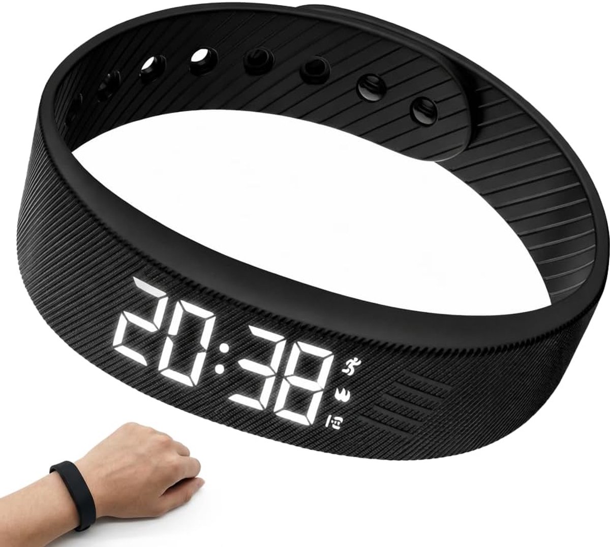 Vibrating Alarm Clock Bracelet Silent IP65 Alarm Clock Rechargeable USB Vibrating Albangle Bracelet for Men Women - ShopVlot