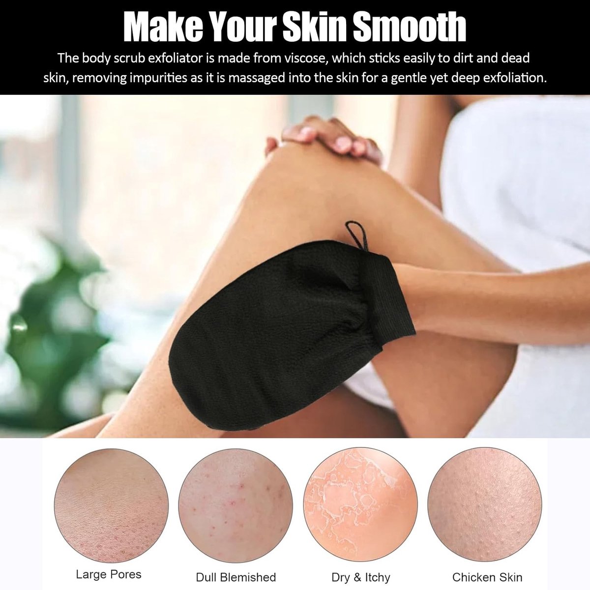 Dailygoods- Exfoliërende Handschoenen - 4 Stuks - Bodyscrubhandschoenen - Dode Huidverwijdering - Dieptereiniging - Hygiënisch Koord - Rayonmengsel - Scrubhandschoenen