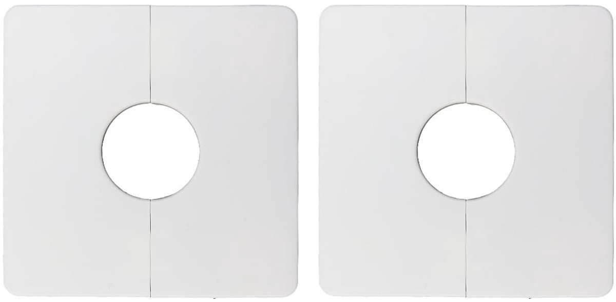 Dailygoods - 2 Stuks Decoratieve Buisplaatafdekkingen van ABS-Kunststof in Wit